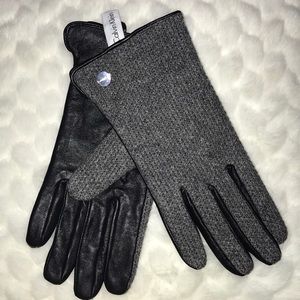CALVIN KLEIN SIZE L WOOL & LEATHER GLOVES